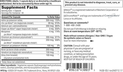 Klaire Labs LDA Trace Mineral Complex - 11 Essential Trace Elements with TRAACS Chelated Minerals, Hypoallergenic & No Iron (30 Vegetarian Capsules)