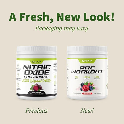 Snap Supplements Preworkout Beet Root Powder, Nitric Oxide Pre Workout with Organic Beets, 250g (30 Servings)
