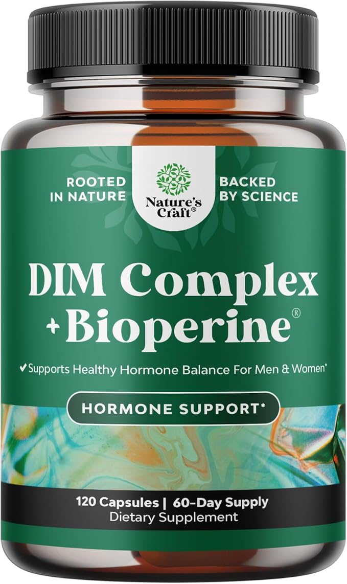 Extra Strength Diindolylmethane DIM Supplement - DIM Complex Men and Womens Hormone Balance Supplement with DIM SGS and Calcium D-Glucarate - Herbal DIM Supplement for Men and Women (60 SVG)