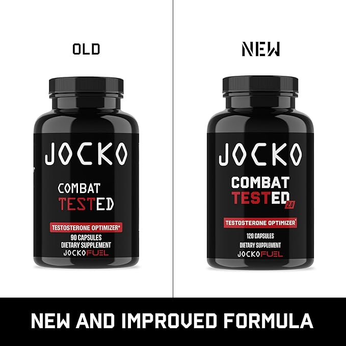 Jocko Fuel Test Booster for Men - Natural Endurance, Stamina, & Strength Booster - Muscle Builder for Men & Nitric Oxide Support with Ginger Root, Shilijat, & Tongkat Ali, 120ct (30 Servings)