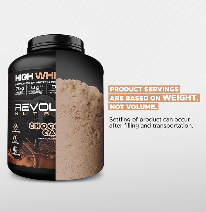 High Whey, Protein Powder, Whey Isolate, Gluten Free, Lean Muscle Mass for Men & Women, 25g of Protein Per Scoop, 2.7kg, 73 Servings (Chocolate Cake, 6 Pound)