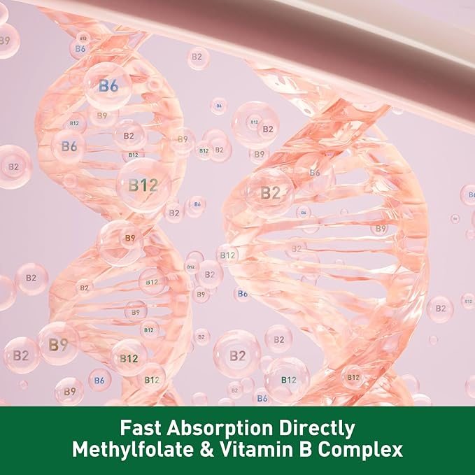 Active folate (5-MTHF) with Vitamins B Complex, B12, B2, and B6 - Supports methylation and Healthy Level of homocysteine - Gluten-Free, Dairy-Free, Soy-Free - 60 Capsules 5mg L-Methylfolate