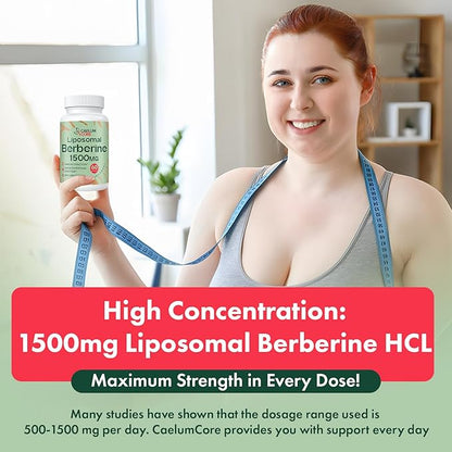 Liposomal Berberine HCL - Berberine 1500mg Activates AMPK & GLP-1, High Bioavailability Berberines Supplement for Women and Men, Berberine Plus Overall Health Support (3 Pack)