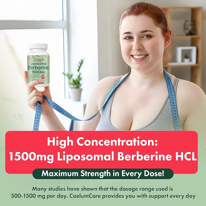 Liposomal Berberine HCL - Berberine 1500mg Activates AMPK & GLP-1, High Bioavailability Berberines Supplement for Women and Men, Berberine Plus Overall Health Support (2 Pack)