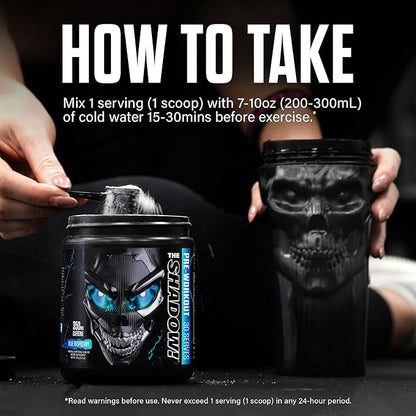 JNX SPORTS The Shadow! 350mg of Caffeine Hard Core Preworkout - Green Apple 30 Servings | Electric Energy, Mental Focus & Superhuman Strength for Men & Women