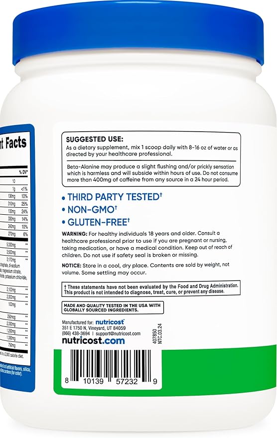Nutricost Intra Workout Powder, 30 Servings (Green Apple) - Non-GMO, Gluten-Free Supplement