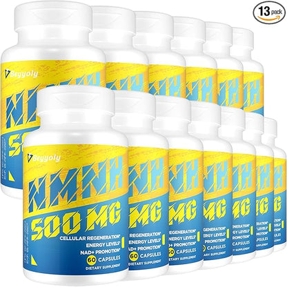 NMNH (Dihydronicotinamide Mononucleotide) 500mg Per Serving, NMNH NAD Supplement to Boost NAD+ Levels As We Age, NAD Plus Supplement for Anti Aging, Energy, Immune, Focus, Pure Organic - 780 Capsules