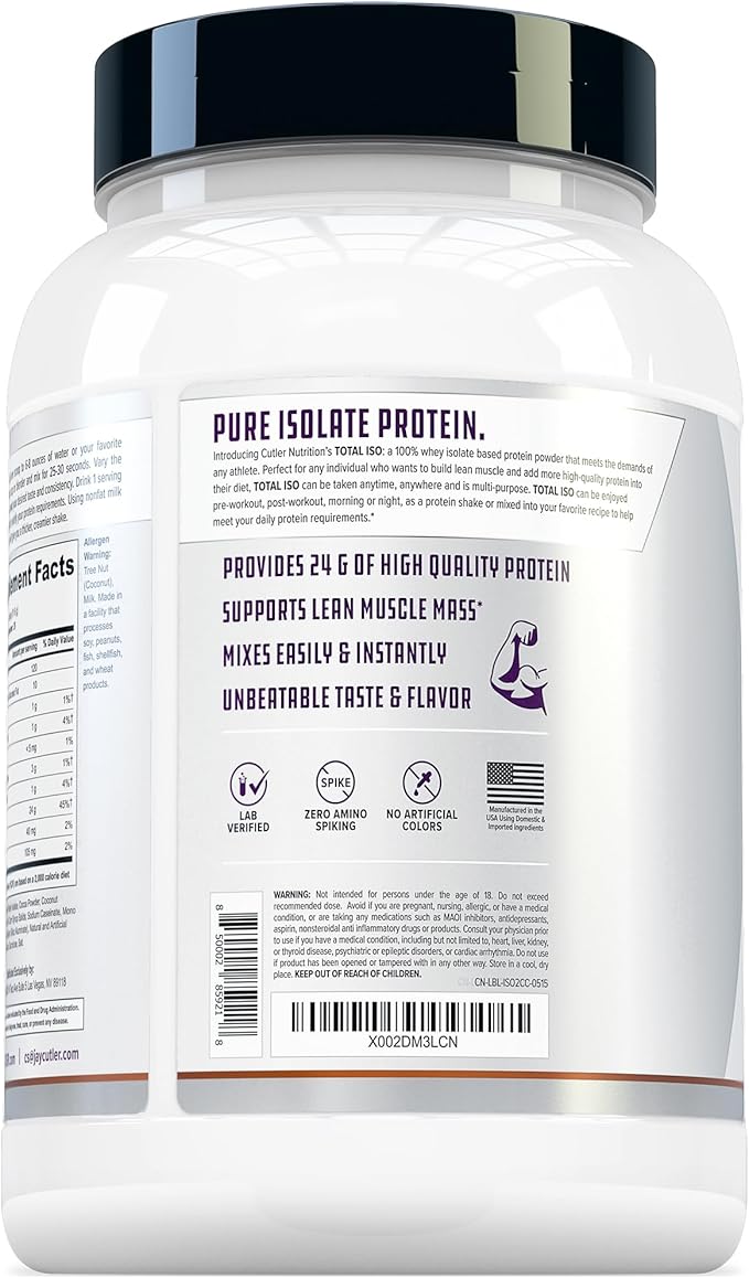 Total ISO Whey Isolate Protein Powder: Best Tasting Whey Protein Shake Featuring 100% Whey Protein Isolate, Perfect Post Workout Protein Powder Mix and Meal Replacement Drink, Cocoa Cereal, 2 Pounds