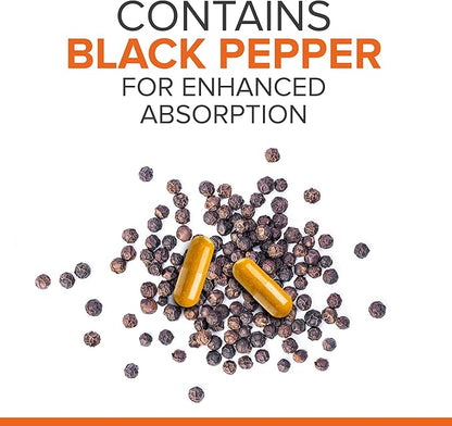 Qunol Turmeric Curcumin with Black Pepper & Ginger, 2400mg Turmeric Extract with 95% Curcuminoids, Extra Strength Supplement, Enhanced Absorption, Joint Support Supplement, 105 Count