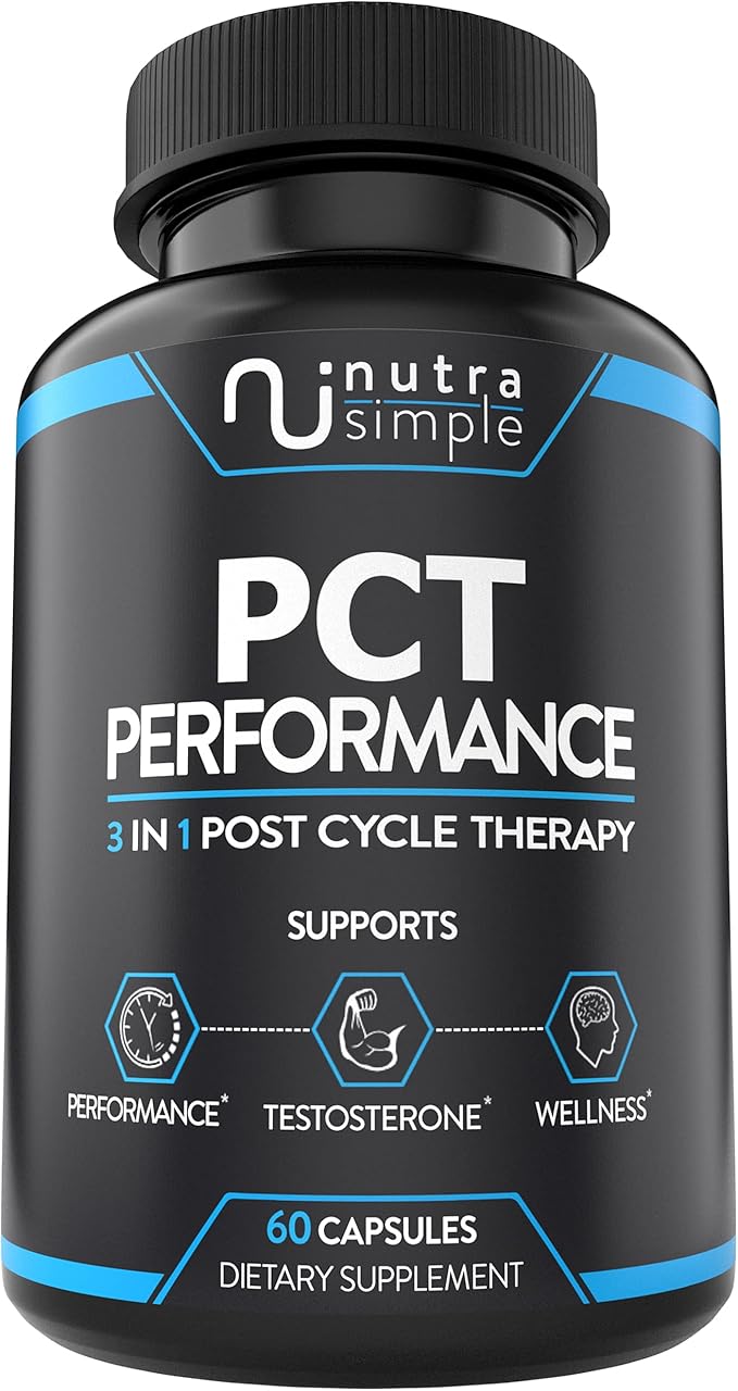 PCT Supplement for Men, 3-in-1 Post Cycle Support & Natural Booster with Estrogen Blocker, Liver Support Formula, Made in USA, with Fenugreek, Chrysin, Tongkat Ali, Milk Thistle - 60 Capsules