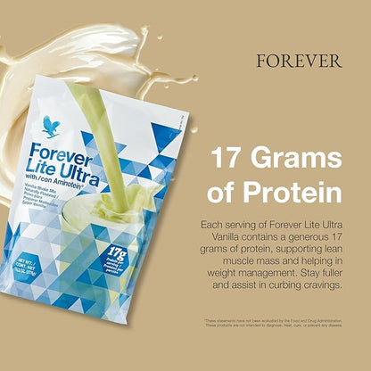 Forever Living - Forever Lite Ultra Vanilla Protein Shake Mix with Aminotein - Low Carb Drink for Lean Muscle Mass & Weight Management - 13.2 oz