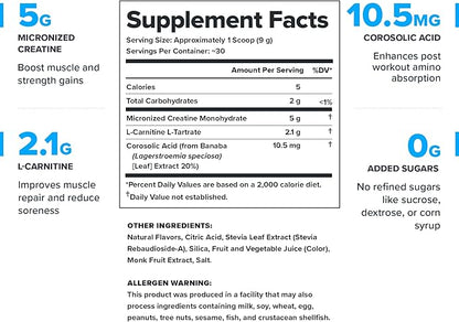 LEGION Recharge Post Workout Drink - Micronized Creatine Monohydrate Natural Post Workout Recovery Drink - Muscle Builder & Recovery Booster Post Workout Supplements (Sour Candy, 30 Servings)