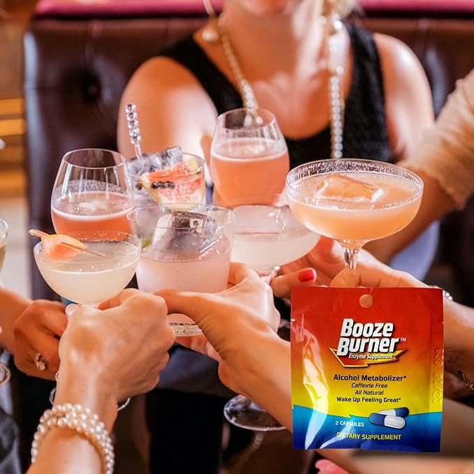 Booze Burner |12 Pack| Over-Indulgence-Prevention Ultimate Pre-Party-Supplement Hydration Great for Bachelorette Party Enjoy your wine, wake up fine. Help Reduce a possible Hangover