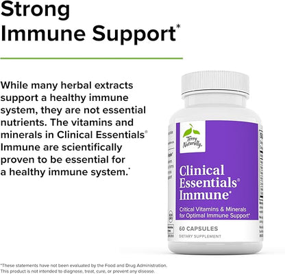 Terry Naturally Clinical Essentials Immune - 60 Capsules - Critical Vitamins & Minerals for Optimal Immune Support - Non-GMO, Gluten Free - 60 Servings