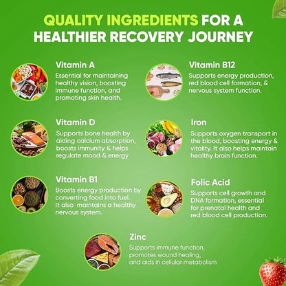 BariSlim Chewable Bariatric Multivitamin - 45mg Iron - Tailored for Post Bariatric Surgery, Including Gastric Bypass & Gastric Sleeve - Support Your Recovery Journey | Strawberry Flavor