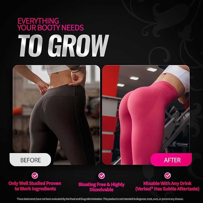 Creatine for Women | Booty Gain & Cellulite Reduction Powder Supplement | Bloating Free, No Filler, Vegan, Made in USA (Unflavored, 30 Servings) - 292.5g [Lid Color May Vary]