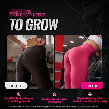 Creatine for Women | Booty Gain & Cellulite Reduction Powder Supplement | Bloating Free, No Filler, Vegan, Made in USA (Unflavored, 30 Servings) - 292.5g [Lid Color May Vary]