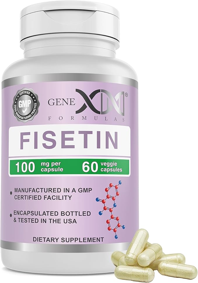 Genex Formulas Fisetin 100mg/Serving (60 Capsules) | Antioxidant That Supports Healthy Aging and Brain Wellness - Non-GMO, Gluten Free, Vegetarian - 2 Month Supply