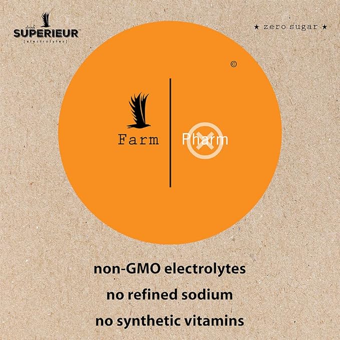 Superieur Electrolytes – Plant Based Electrolyte Supplement w/Sea Minerals for Hydration & Recovery – Keto Friendly, Non-GMO, Zero Sugar, Vegan Healthy Sports Drink Powder – Citrus (70 Servings)