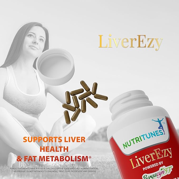 LiverEzy Liver Support & Fat Metabolism Supplement with Bergacyn FF (Bergamot and Artichoke Proprietary Blend) – Non-GMO, Vegan, GMP-Compliant – 30 Capsules, 30-Day Supply