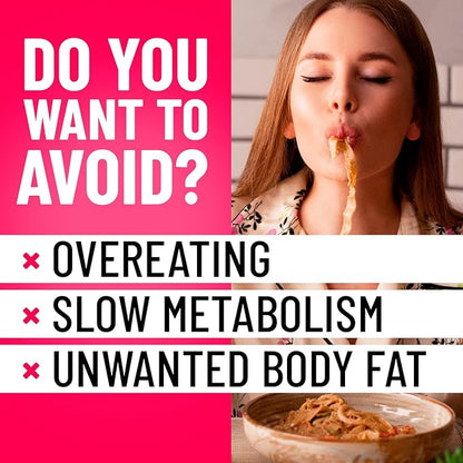 Appetite Suppressant for Weight Loss Women - Pills for Bloating Relief & Carb Blocker, Thermogenic Belly Fat Burner w/Chromium Caffeine Glucomannan - Diet Pills Work Fast, Pack of 2