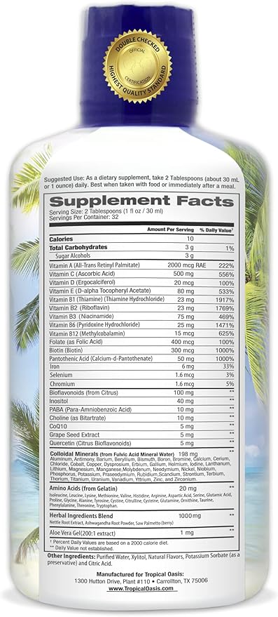 Premium Liquid Multivitamin for Men | Sugar Free Men’s Multi-Vitamin | 100+ Vitamins, Minerals & Amino Acids to Support Muscle, Heart, Brain Health & Energy | 98% Absorption Rate | Non-GMO | 32 Serv