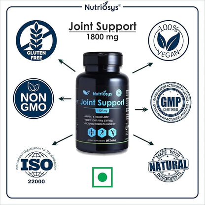 Joint Support 1800mg 90 Tablets, Dietary Supplement for Healthy System, Vitamin Tablets for Men, Women and Adults, Multivitamins Tablets for Joint & Bone Support, Vitamin Supplements.
