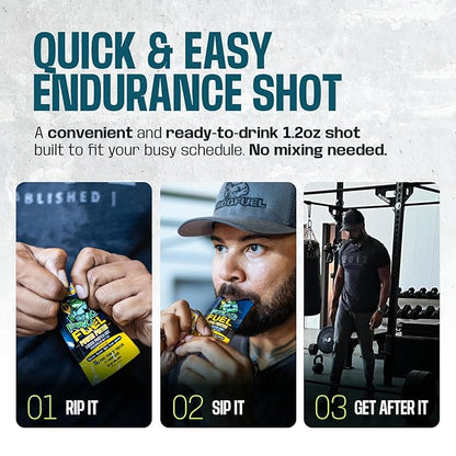 Frog Fuel Ultra Pre Workout Shot & Energy Gel with 1500mg Beta Alanine, Electrolytes 8g Protein Nano-Hydrolyzed Grass Fed Collagen, 10g Carbs, Gluten Free, Fat Free, Berry, 1.2 oz Packets, 24 Pack