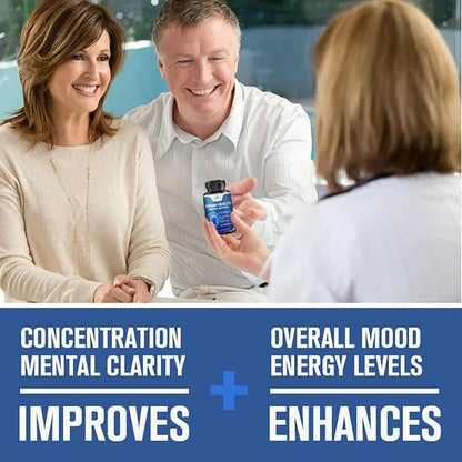 Brain Health Complex | Includes L-Theanine + Vitamin B6 + Phosphatidylserine, Natural Supplement for Focus, Clarity, and Cognitive Function, 90 Softgels - 45 Day Supply