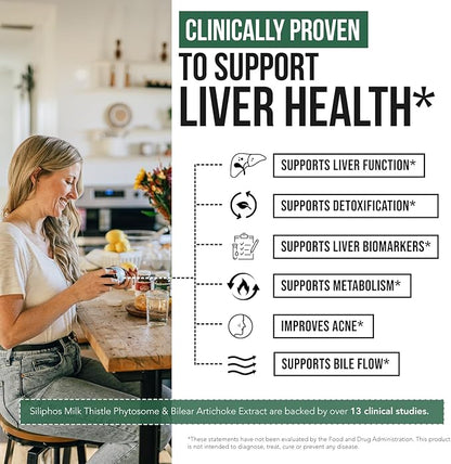 Triquetra Health SoActive® Milk Thistle: 10X More Effective Milk Thistle Phytosome, Optimized for Essential Bioactive Silybin A & B Plus Bilear® Artichoke Extract & Bile Enhancer | 60 Servings