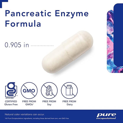 Pure Encapsulations Pancreatic Enzyme Formula - Digestive Enzymes for Digestion - Strengthens Gut Health* - Targeted Delivery Capsules - Gluten Free & Non-GMO - 60 Capsules