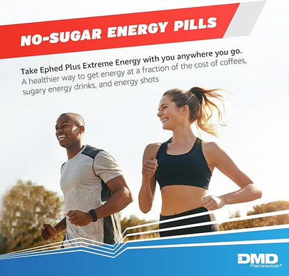 Ephed Plus Extreme Energy with Mormon Tea, 350 mg Caffeine Supplement with Vitamin B6, B12, and 25mg Mormon Tea per 2 Capsule Serving, 100 Capsules