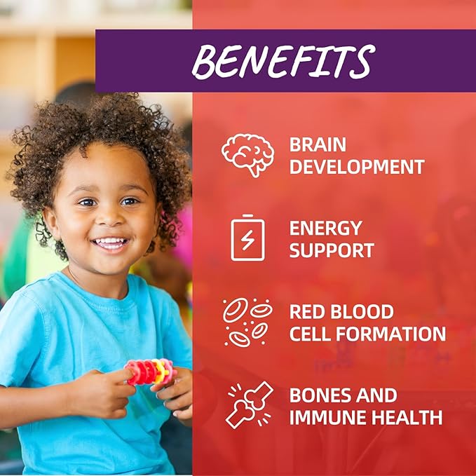 Liquid Iron Supplement for Kids & Women Men - with Calcium, Zinc & Kids Multivitamin Iron Drops - Immune Support, Blood Builder & Energy Support for Iron Deficiency, Anemia, Vegan 2 Fl Oz