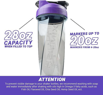 HELIMIX 2.0 Vortex Blender Shaker Bottle Holds upto 28oz | No Blending Ball or Whisk | USA Made | Portable Pre Workout Whey Protein Drink Shaker Cup | Mixes Cocktails Smoothies Shakes | Top Rack Safe