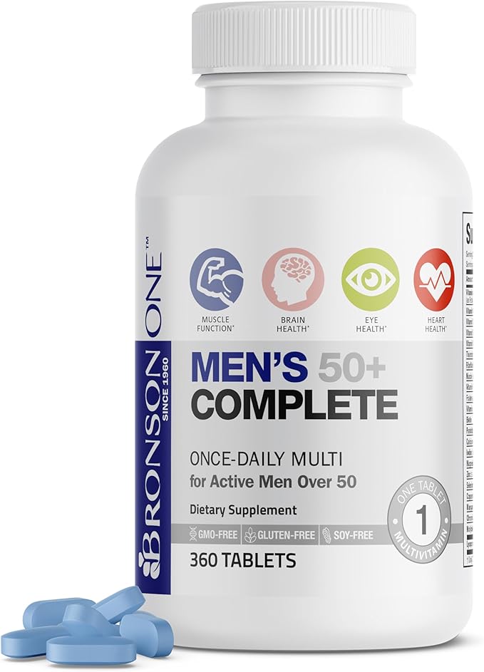 Bronson ONE Daily Mens 50+ Complete Multivitamin Multimineral, 360 Tablets