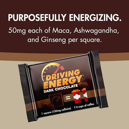 – Caffeinated Chocolate Energy Boost – Perfect for Helping Stay Awake While Working, Driving, Sports, and Work With No Crash – 50 Count