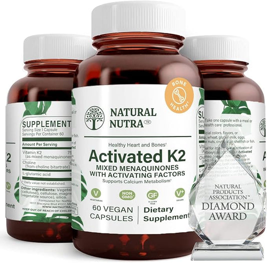 Natural Nutra Full Spectrum Vitamin K2 Supplement, Support Cardiovascular Health, Liver Function, Metabolic Health, and Heart Health, 75 mcg 60 Capsules