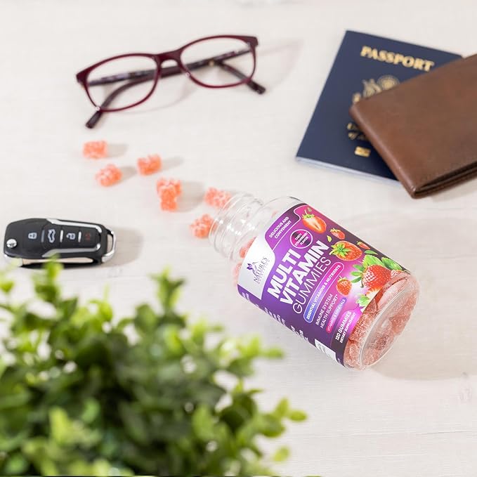 Multivitamin Gummies for Adults with 13 Vitamins and Minerals, Daily Gummy Vitamin for Women & Men, Immune Health Support Supplement with Vitamins A, C, D, E, B-6, B-12, Zinc, Berry - 120 Gummies