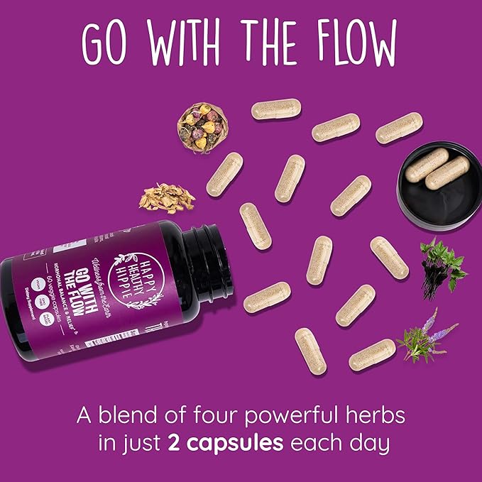 Happy Healthy Hippie Hormone Balance for Women (180ct) - PMS Support Supplement & Menopause Supplements for Women | Mood Support, Bloating Relief, PMDD | Black Cohosh, Chasteberry Supplement for Women