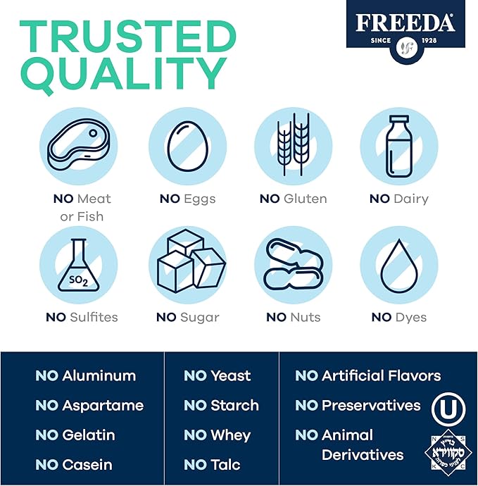 FREEDA Vitamin C - Buffered Vitamin C 500mg - Kosher - Powerful Antioxidant Immune Support - Sensitive Stomach Vitamins C Capsules Calcium Ascorbate - Vitamin C 500 mg - VIT C Supplement (100 Count)