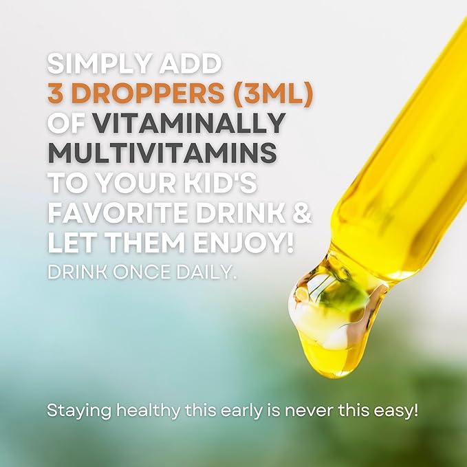 Liposomal Kids Liquid Multivitamin | Non-GMO | Clean | Sugar Free | Gluten Free | Organic Berry Flavors | Immune Support | Bone Health | Overall Wellness | 30 Servings | 3 fl oz