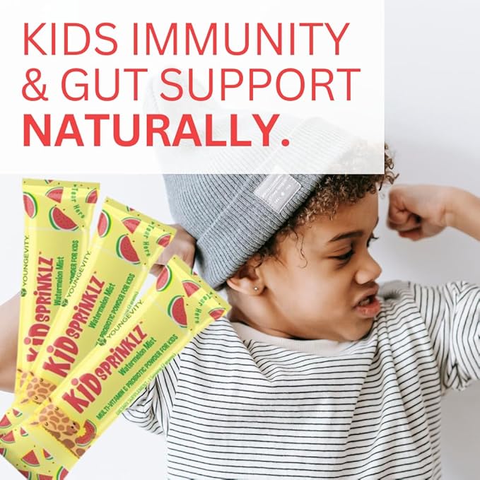 Youngevity Kidsprinklz Watermelon Mist Multi-vitamin Powder - Kids Multivitamin & Toddler Multivitamin - Vitamins, Minerals, & Probiotics - 30 Servings