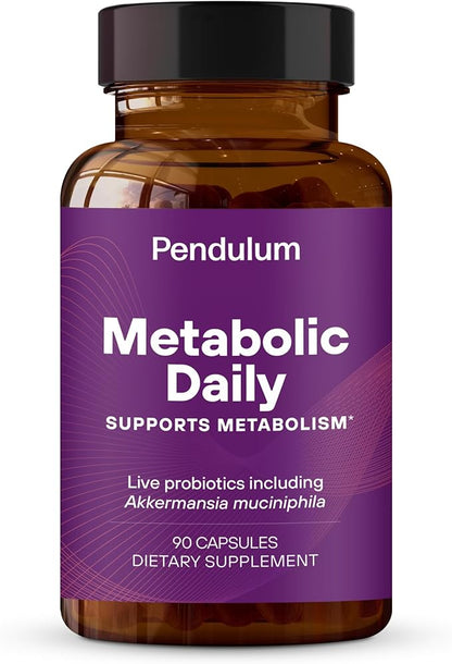 Pendulum Metabolic Daily - Multi-Strain Probiotic with Akkermansia Muciniphila to Support Metabolism and Sustain Energy Levels - for Women and Men - 90 Capsules (1 Pack)