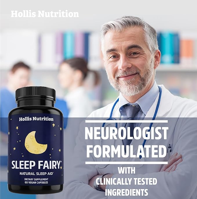 SLEEP FAIRY Natural Sleep Aid | Melatonin 10mg, L-Theanine, 5-HTP, Valerian Root, GABA, Magnesium Glycinate, Chamomile | Herbal Sleeping Pills | Non-Habit Forming Supplement | Vegan Capsules | Non-GMO