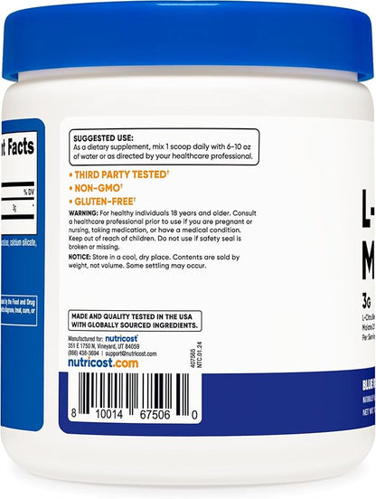Nutricost L-Citrulline Malate 2:1 (300 Grams) (Blue Raspberry)