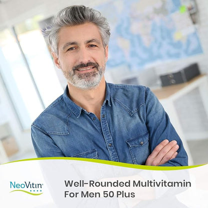 Men's 50+ Multivitamin/Multimineral with Vitamin B, Vitamin D, Calcium, Vitamin D, L-Carnitine, Asian Ginseng Root Powder, Green Tea Leaf Extract, Turmeric Root Extract