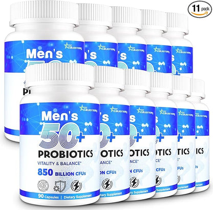 Probiotics for Men, Advanced 50+ Mens Probiotic, Comprehensive Gut & Energy Support with 850 Billion CFU, 1800mg Prebiotics Fiber – Tailored Wellness mens probiotics for gut health over 50, 990Capsule