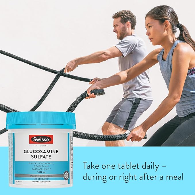 Swisse Glucosamine Sulfate Joint Support Supplement, Joint Health Supplement for Mobility and Flexibility | Joint Supplement for Women and Men | Glucosamina 1500mg | 180 Tablets