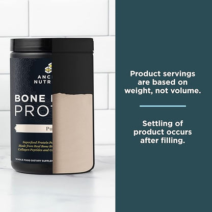 Ancient Nutrition Bone Broth Protein Powder, Pure Flavor, 20 Servings Size