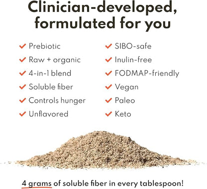 Loosen Up Organic Soluble Fiber Supplement for Digestive Gut Health, Constipation & IBS Relief, Gluten Free Vegan Soluble Prebiotic Powder, One Month Supply